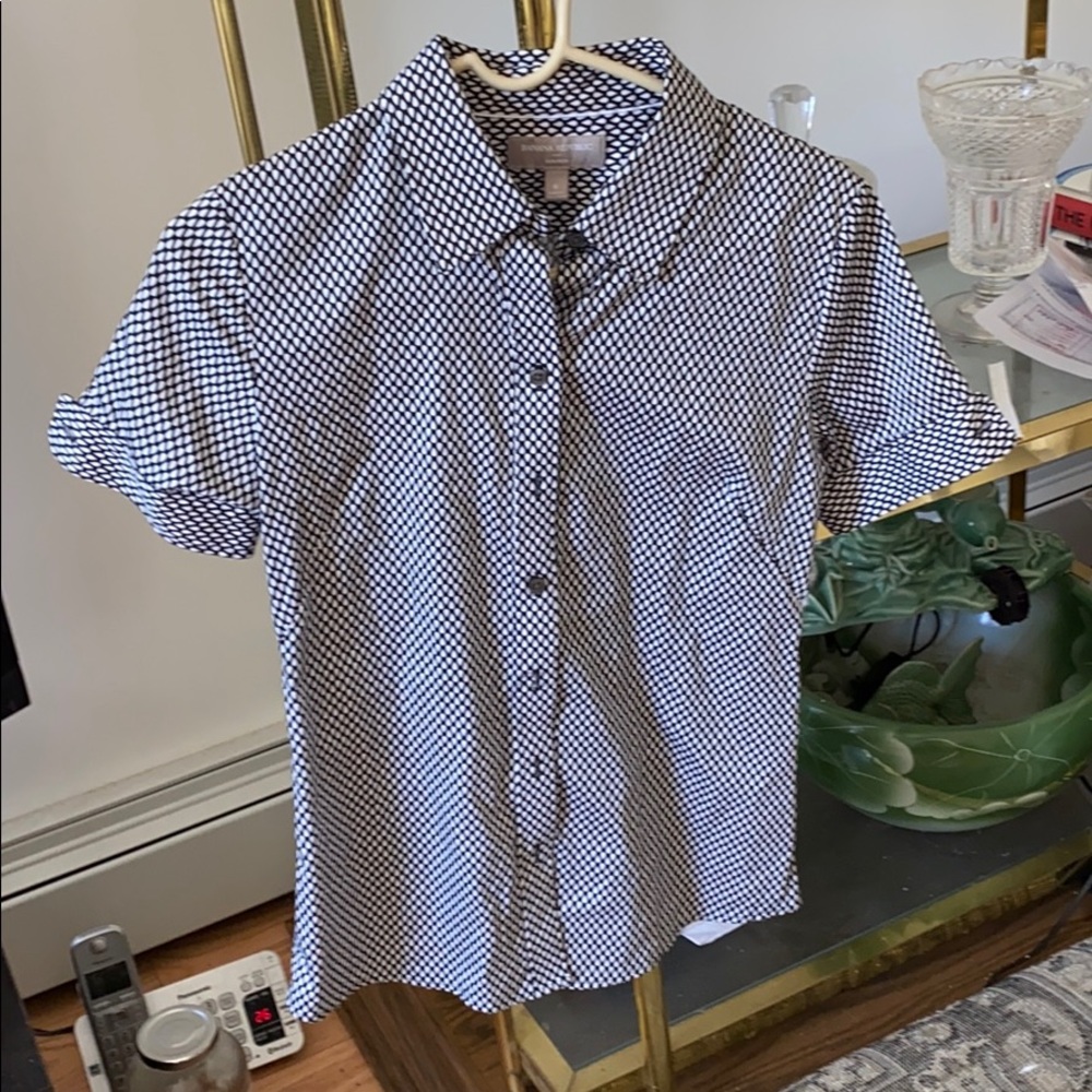 Banana Republic B&W Print Blouse